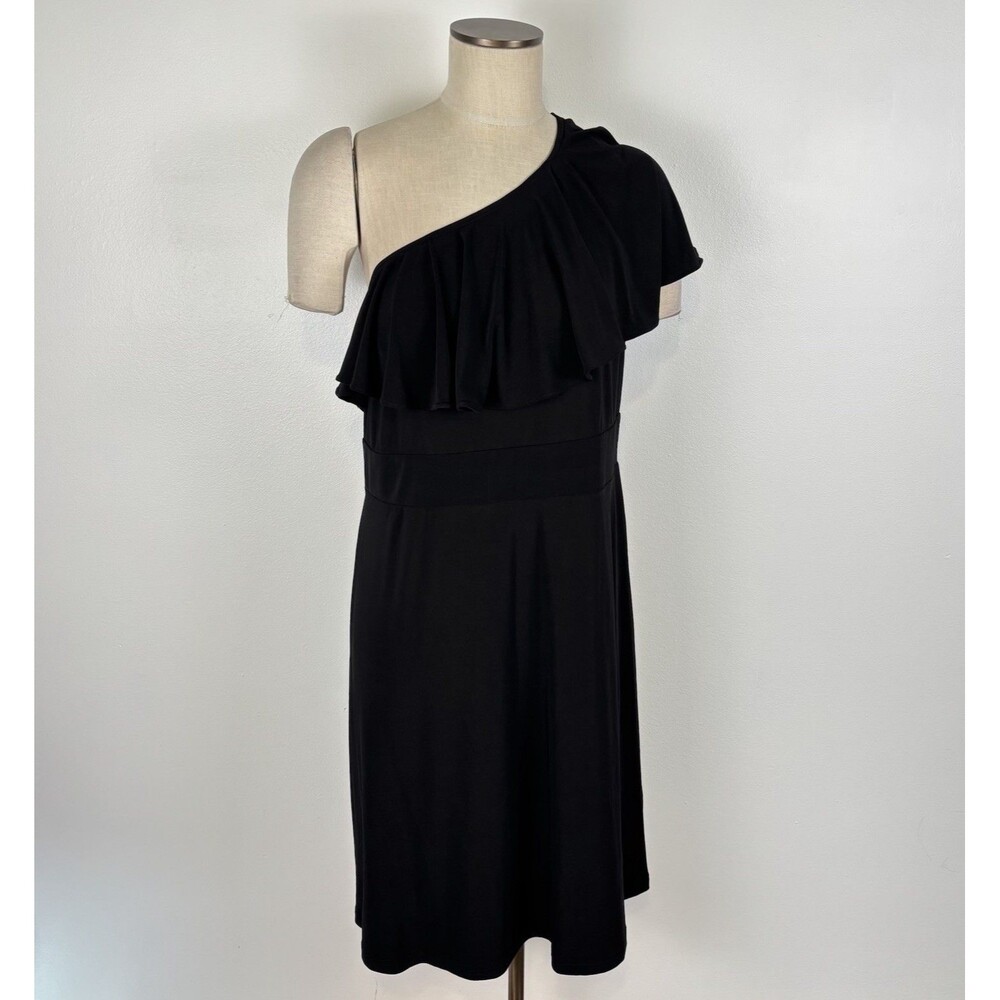 NWT Lane Bryant Black One Shoulder Dress Womens 14 Party Cocktail Knee Length